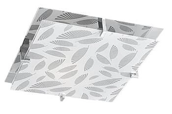 Plafon sufitowy Fikus biały kwadratowy szklany nowoczesny do łazienki i sypialni 30x30