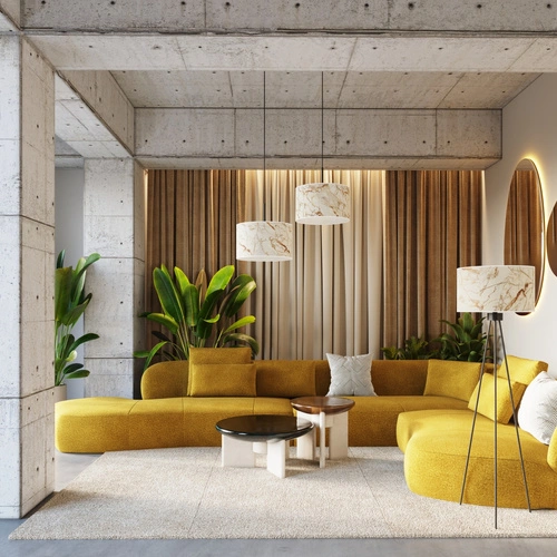 Lampa wisząca NEVIA beżowy marmur minimalistyczna do salonu i jadalni 40 cm