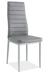 Krzesło tapicerowane Luisa szare ekoskóra na aluminiowych nogach do jadalni i salonu Intesi