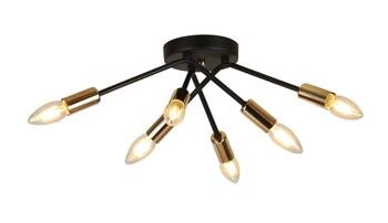 Lampa sufitowa Tiara czarna 6-punktowa do salonu nowoczesna metalowa CANDELLUX
