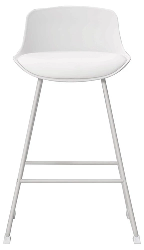 Hoker z oparciem Tina biały nowoczesny do kuchni i wyspy 66 cm ekoskóra Actona