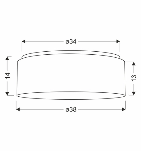 Lampa sufitowa SFONDO 2 38 cm biały 2x40W E27 abażur frappe