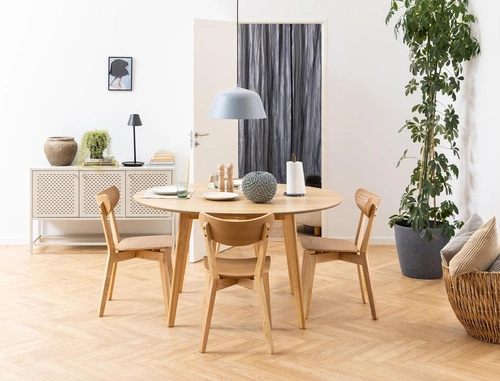 Krzesło drewniane Roxby Actona do jadalni i kuchni skandynawskie naturalne retro