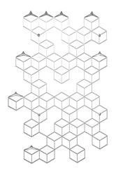 Nowoczesny biały wieszak ścienny Stiga L POLYHEDRA do przedpokoju lub garderoby metalowy