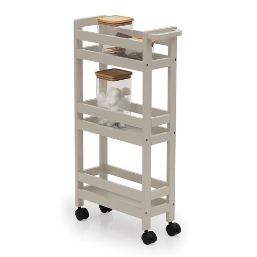 Wózek do przechowywania na kółkach Colors 3-poziomowy beżowy do kuchni i łazienki 5five