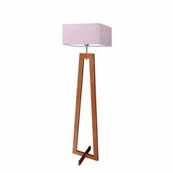 Lampa podłogowa JAWA Lysne nowoczesna fioletowa z abażurem drewniana do salonu 138 cm