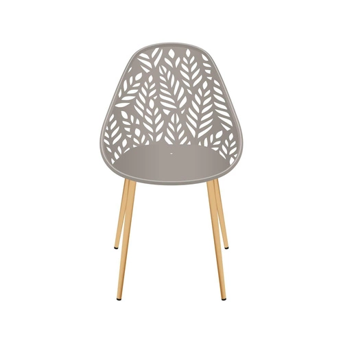 Krzesło do jadalni i kuchni Lucena Intesi beżowe nowoczesne z tworzywa łatwe w czyszczeniu