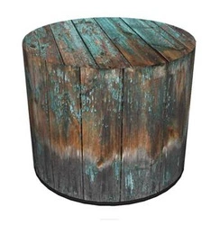 Pufa ogrodowa okrągła Old Wood Intesi wodoodporna do ogrodu i na taras nowoczesna 40 cm