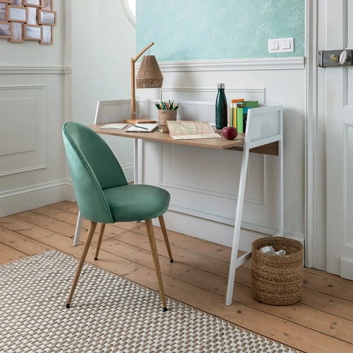 Krzesło tapicerowane Slano Atmosphera zielone do jadalni nowoczesne na metalowych nogach