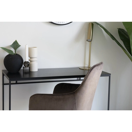 Biurko nowoczesne Vita czarne do pracy i nauki, metalowe, minimalistyczne, łatwe czyszczenie