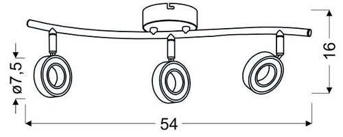 Lampa sufitowa Vinola listwa 3x5W LED chrom 3000K