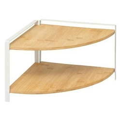 Ordera 2-poziomowa półka narożna do kuchni drewniana biała skandynawska 5five simply smart