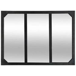 Lustro prostokątne Lola 54x74 cm do przedpokoju czarne wiszące industrialne Atmosphera