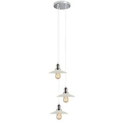 Lampa wisząca Eindhoven Loft 3-punktowa biała chrom do salonu i jadalni 76 cm