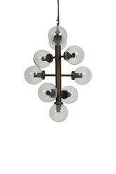 Lampa wisząca Chavello 9-punktowa kula metalowa brązowa do salonu i jadalni