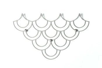 Wieszak ścienny Husk biały nowoczesny metalowy do przedpokoju POLYHEDRA