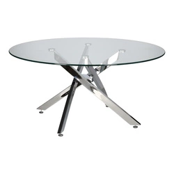 Stolik kawowy Amber 90cm transparentny/ chrom OUTLET