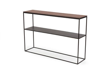 Konsola STAM 280 nowoczesna industrialna orzech amerykański z półką do salonu i przedpokoju