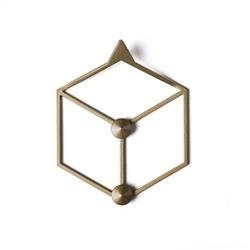 Nowoczesny złoty wieszak ścienny Stiga XS do przedpokoju metalowy POLYHEDRA