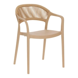 Krzesło Osma beżowe Intesi z polipropylenu boho sztaplowane łatwe czyszczenie