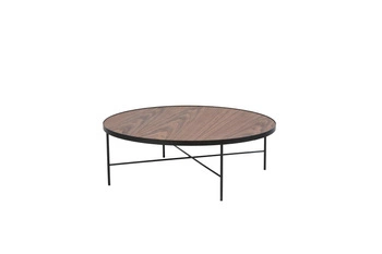 Stolik kawowy okrągły TRE 900 orzech amerykański skandynawski do salonu NORDIFRA