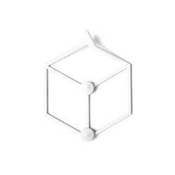 Nowoczesny biały wieszak ścienny Stiga XS POLYHEDRA do przedpokoju lub garderoby metalowy