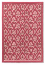 Dywan zewnętrzny do tarasu Porchester Laura Ashley 160x230 czerwony łatwoczyszczący kwiatowy