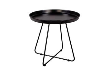 Stolik kawowy okrągły metalowy czarny ROD L nowoczesny do salonu NORDIFRA 50 cm