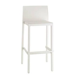 Hoker nowoczesny Kate biały 65 cm do kuchni i ogrodu z oparciem sztaplowany SCAB Design