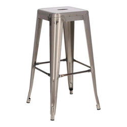 Hoker Paris 75 cm metaliczny bez oparcia industrialny do wyspy kuchennej inspirowany Tolix D2.DESIGN