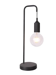 Industrialna lampka nocna Laren czarna metalowa do sypialni i na biurko Ledea 46 cm