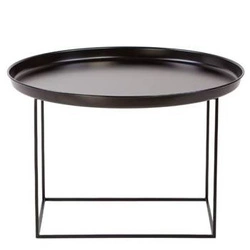 Stolik kawowy Ramme okrągły metalowy czarny nowoczesny 63 cm do salonu NORDIFRA