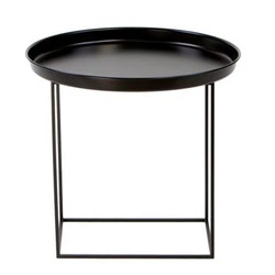 Stolik kawowy Ramme okrągły metalowy czarny nowoczesny do salonu NORDIFRA 50 cm