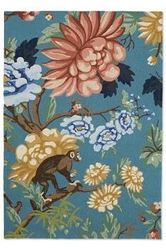 Dywan zewnętrzny Saphire Garden Teal 140x200 kolorowy kwiatowy do tarasu i ogrodu łatwoczyszczący