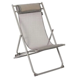 Leżak ogrodowy Canard Ventos składany z regulacją oparcia beżowy ciemny nowoczesny