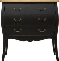 Komoda Chrysa czarna z szufladami glamour na nóżkach 74 cm do sypialni Atmosphera