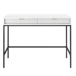 Toaletka Delicious biała ryflowana nowoczesna z szufladami do sypialni Intesi