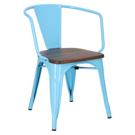 Krzesło Paris Arms Wood niebieskie sosna orzech
